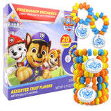 Paw Patrol Candy Bracelets, Edible Jewelry with Character Charms, Individually Wrapped Party Favors, 20 Pieces Inside