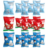 4E's Novelty 24 Packets 3 Assorted Christmas Mini Marshmallows - Individually Wrapped Snowman Marshmallows Packs for Hot Chocolate & Hot Cocoa