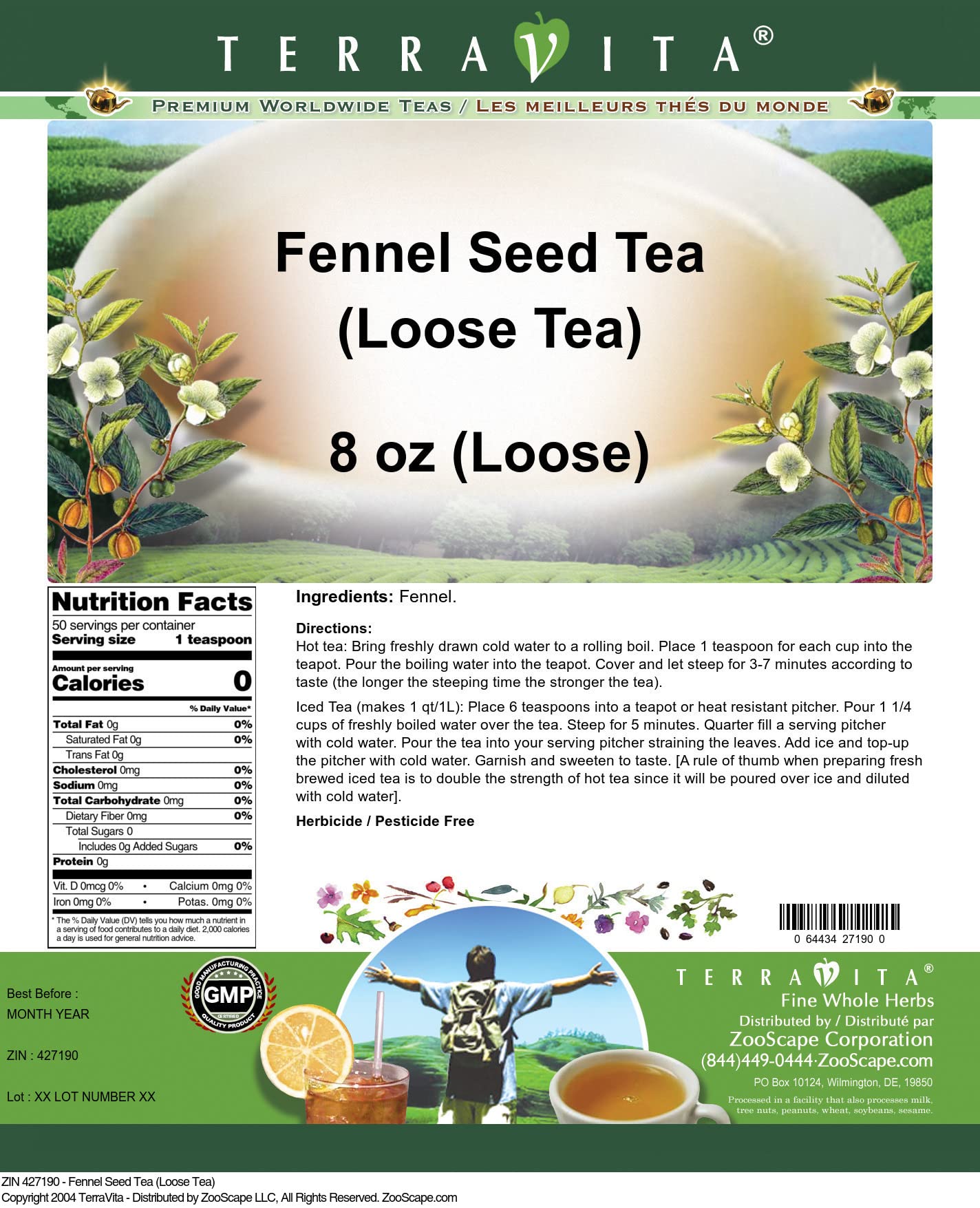 Fennel Seed Tea (Loose Tea) (8 oz, ZIN: 427190) - 2 Pack