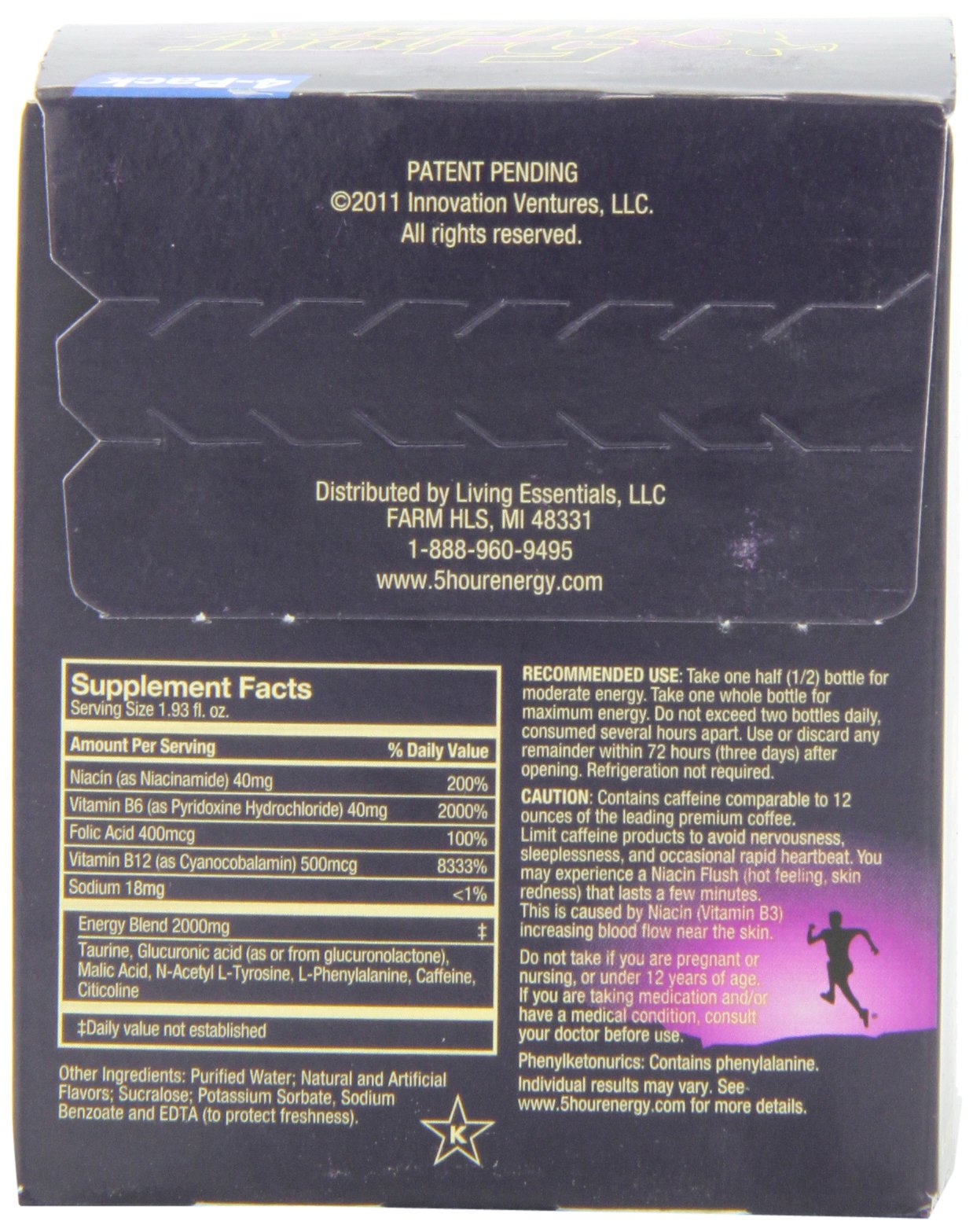 5 Hour Energy Extra Strength Shot, Grape, 4 Count