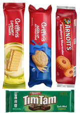 Sampler - Griffins Lemon Treats, Milk Arrowroot, Raspberry Shortcake, Tim Tam Dark Mint (Value Pack Of 4) Delicious Sweet Treats