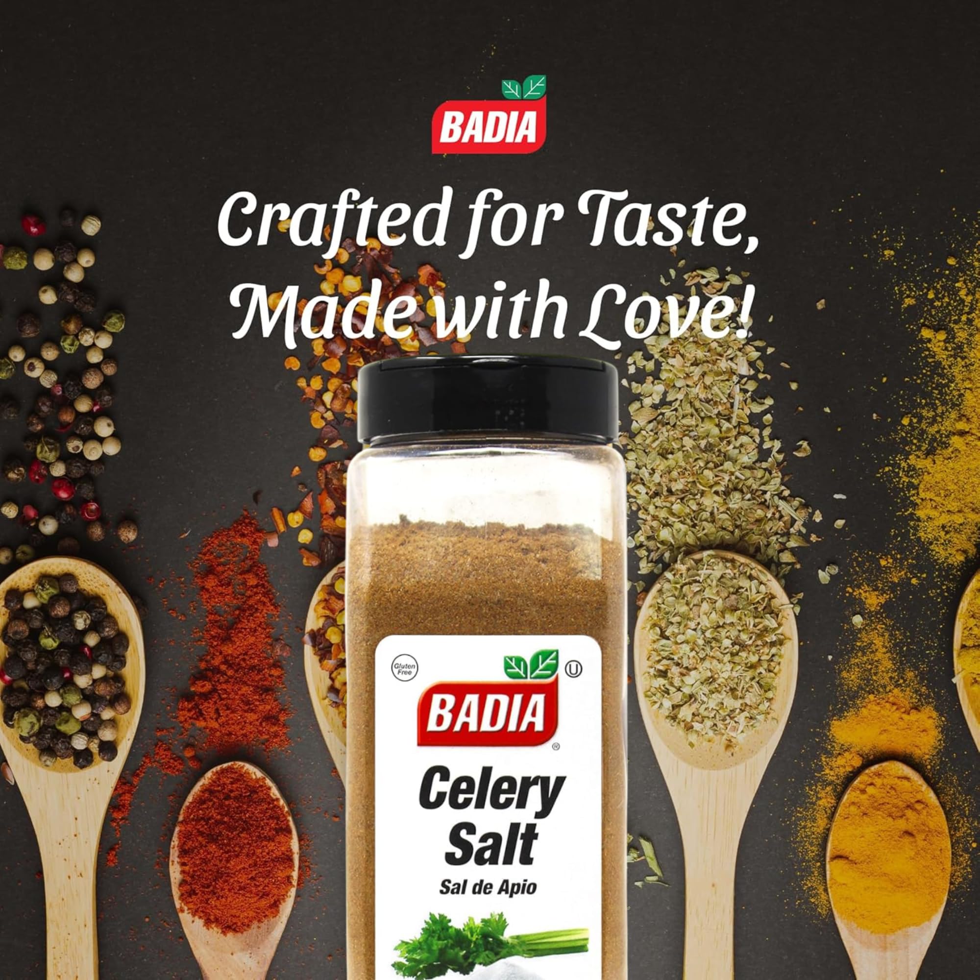 Badia Celery Salt, 2 Pound - Flavorful Blend of Ground Celery Seed & Salt for Seasoning Soups, Salads, Cocktails & More