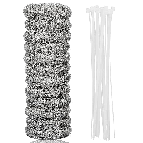LVYOUIF Stainless Steel Washing Machine Lint Snare Traps, 12 PCS Washer Hose Lint Traps with 12 PCS Cable Ties, Laundry Mesh Washer Sink Drain Hose