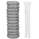 LVYOUIF Stainless Steel Washing Machine Lint Snare Traps, 12 PCS Washer Hose Lint Traps with 12 PCS Cable Ties, Laundry Mesh Washer Sink Drain Hose