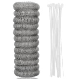 LVYOUIF Stainless Steel Washing Machine Lint Snare Traps, 12 PCS Washer Hose Lint Traps with 12 PCS Cable Ties, Laundry Mesh Washer Sink Drain Hose