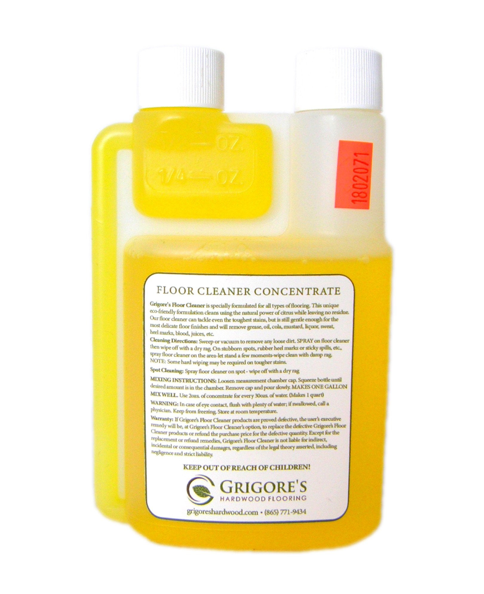 Grigore's Natural Floor Cleaner, Solid Wood, Engineered Wood,Laminate, Vinyl, Marble, Organic and Eco-Friendly Pro-Care Citrus Floor Cleaner Concentra