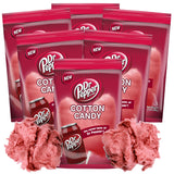 Dr Pepper Cotton Candy, Classic Soda Flavored Sugar Floss, Carnival Party Favor Snacks, 3.1 Ounces (Pack of 6)