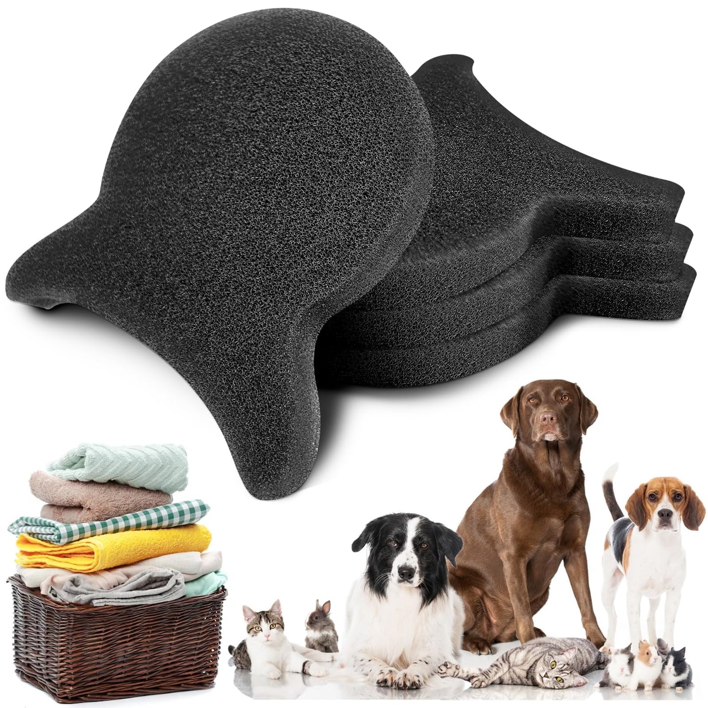 Pet Hair Remover for Laundry, Reusable Dog & Cat Hair Remover Tool, Effectively Removes Pet Hair, Lint and Dander from Bedding and Clothing, Suitable