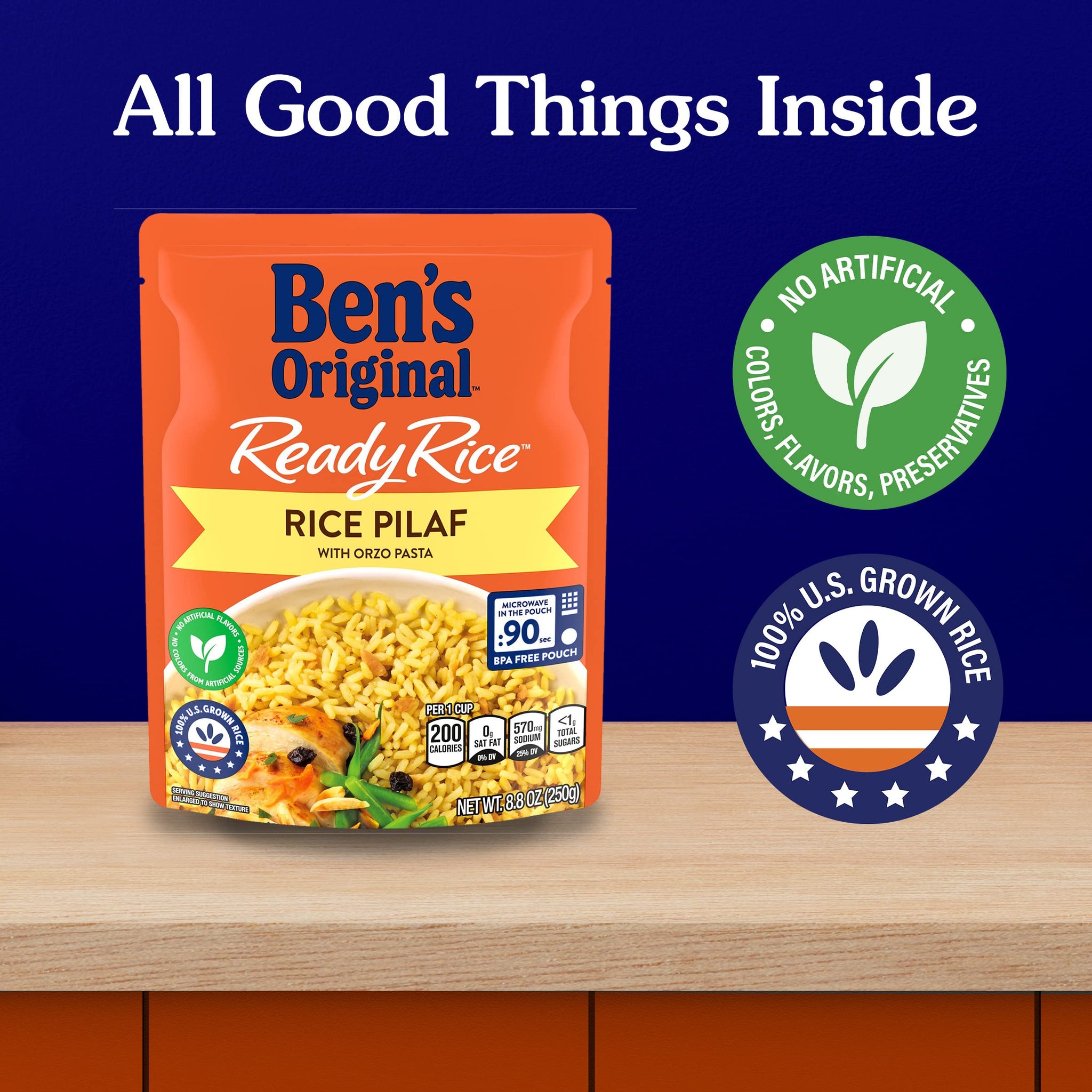 BEN'S ORIGINAL Ready Rice Pouch Rice Pilaf, 8.8 oz. (6 Pack)