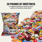 Candyman 20lb Candy, Individually Wrapped Chocolate & Candy Variety Pack