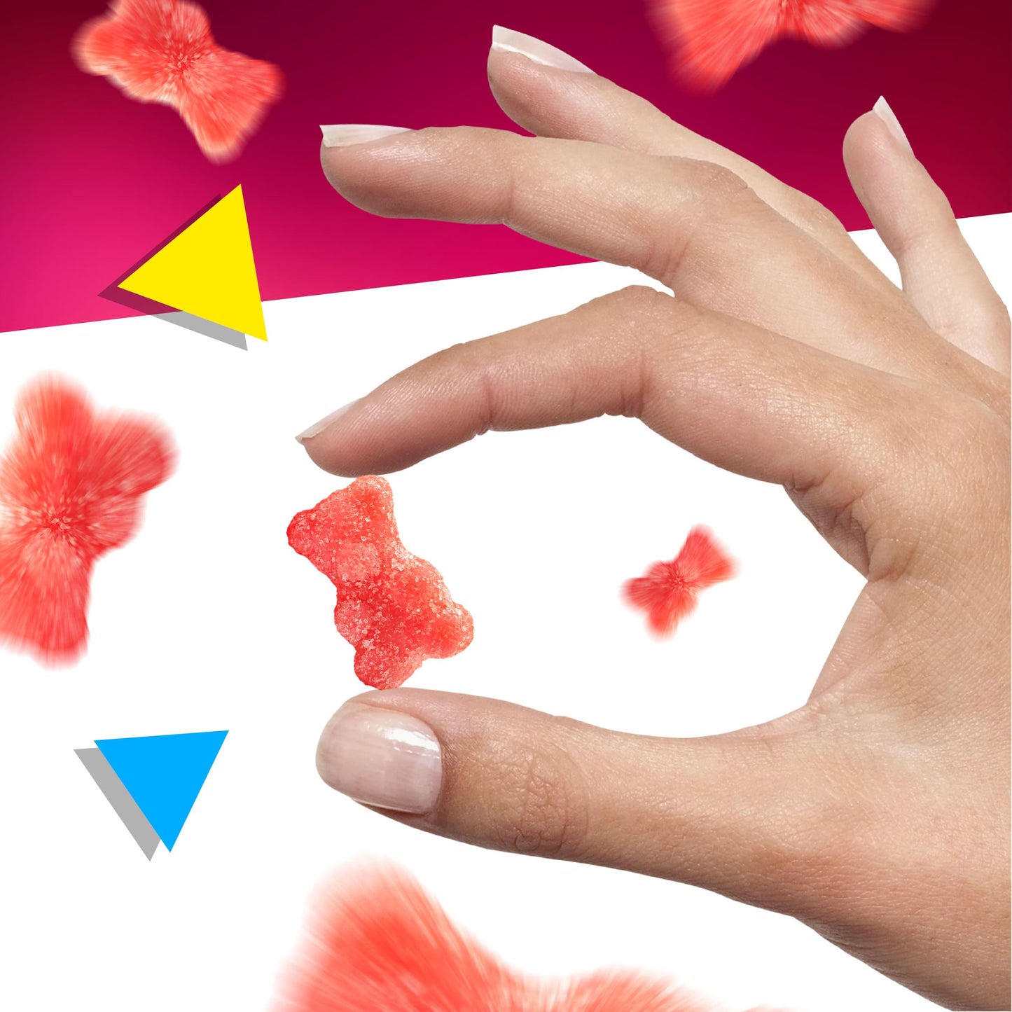 Sour Bears Gummy Candy | 1 Lb Bag | Tutti-Frutti Jelly Candies | Gelatin Free Gummi Bears | Neon Pink Gummies for Gender Reveal, Baby Showers & Candy