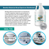 Benefect Botanical Broad Spectrum Disinfectant, 1 Gallon, Lemon & Spice Scent, Hospital Grade Disinfectant & Tuberculocide, Kills Over 99.99%