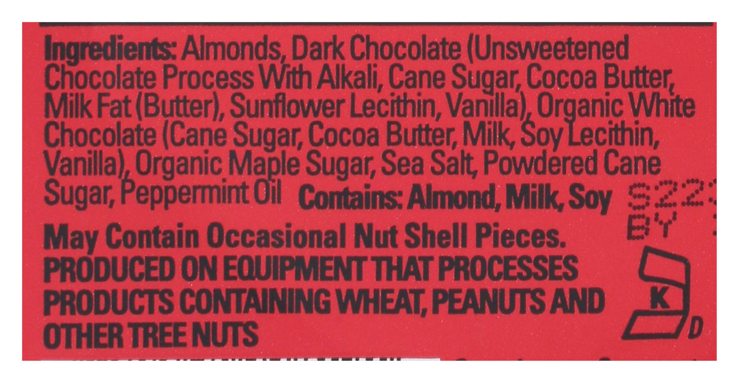 SkinnyDipped Dark Chocolate Peppermint Almonds, Healthy Snack, Plant Protein, Gluten Free, 3.5 oz Resealable Bag, Pack of 1