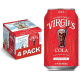 Virgil's Naturally Bold Handcrafted Cola, Pack of 4 (12 oz Cans each) - Caffeine Free Cola Soda with Pure Cane Sugar - No Artificial Flavors