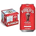 Virgil's Naturally Bold Handcrafted Cola, Pack of 4 (12 oz Cans each) - Caffeine Free Cola Soda with Pure Cane Sugar - No Artificial Flavors