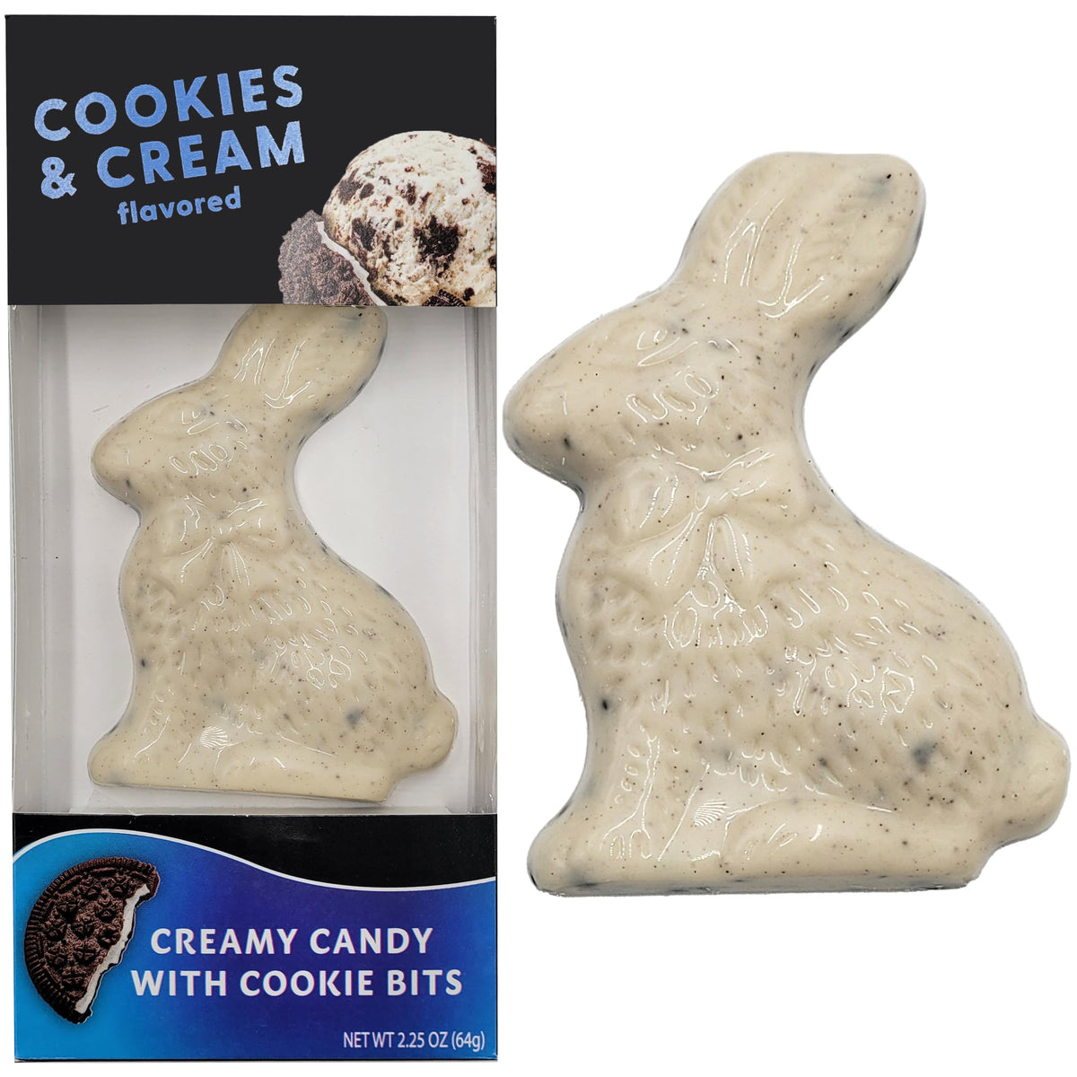 12-Pack Fruidles Easter Bunny Rabbit Milk Chocolate Bunnies, Cookies & Cream, Individually Wrapped in Gift-Box, Kosher Certified Dairy, 2.25oz