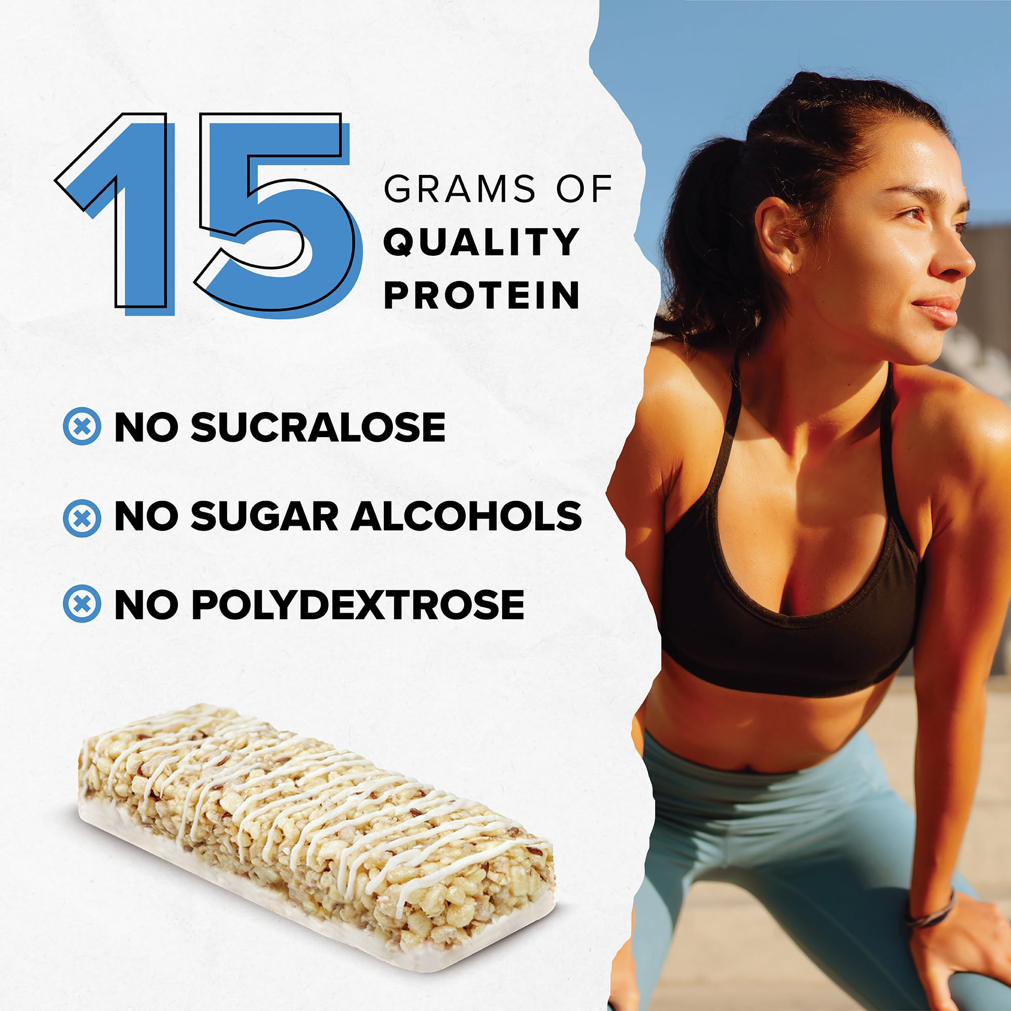 Ready® Protein Bars - High-Protein Snack with 15g Whey Protein, With Flaxseeds and Omega-3s for Sustained Energy, Supports Lean Muscle and Recovery