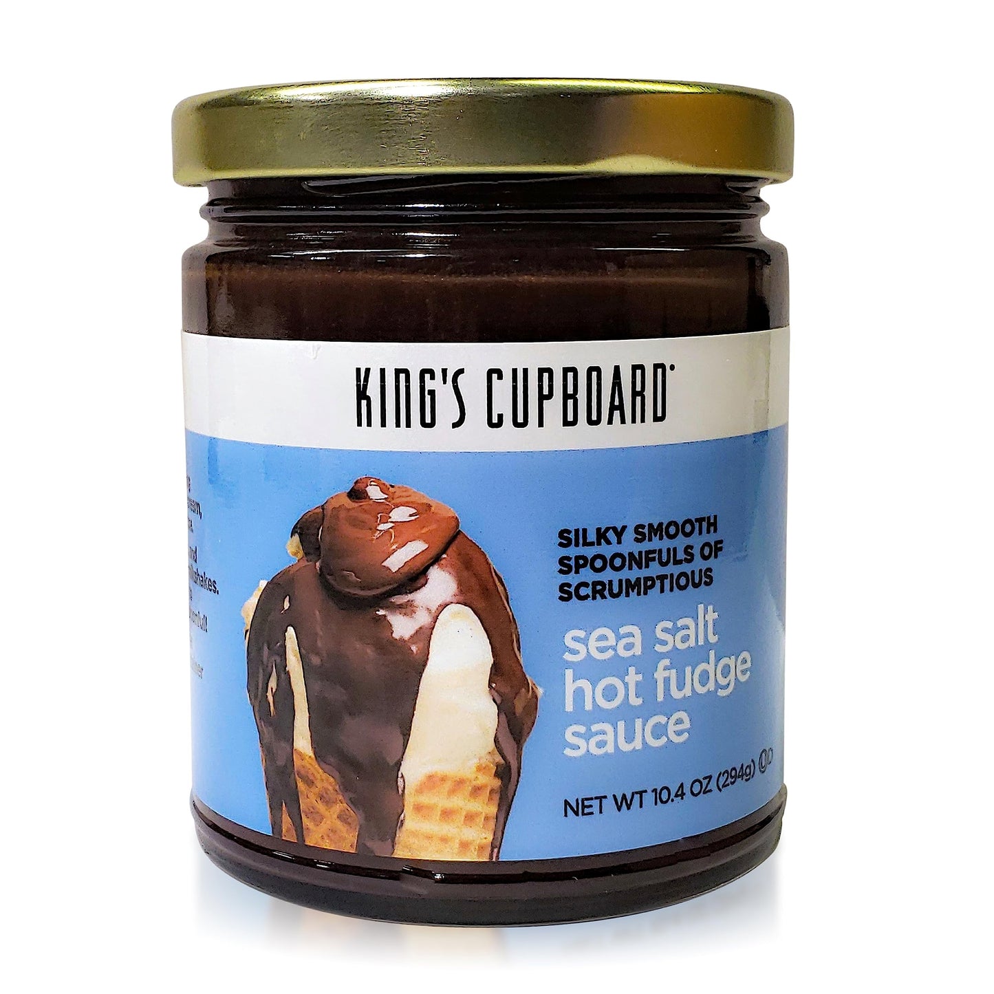 King's Cupboard Sea Salt Hot Fudge Chocolate Sauce - The Perfect Hot Fudge Sauce for Topping Ice Cream & Desserts, Chocolate Coffee Drizzle, Fondue