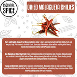 Essential Spice Dried Malagueta Chilies - Bold Heat with Sharp, Peppery Flavor - Whole Dried Brazilian Chilies for Sauces, Stews, Pickling