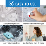 SANI 360° Washing Machine Cleaning tablets, 12 pack is Formulated with Enzyme, Deep Cleans and Deodorizes Front and Top Loading Washers use up