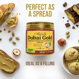 ANDREANO Dubai Gold Chocolate Hazelnut Pistachio Cream with Manuka Honey - Crispy Kataifi Spread - Gourmet Dessert Filling & Chocolate Treat - 7.2 oz