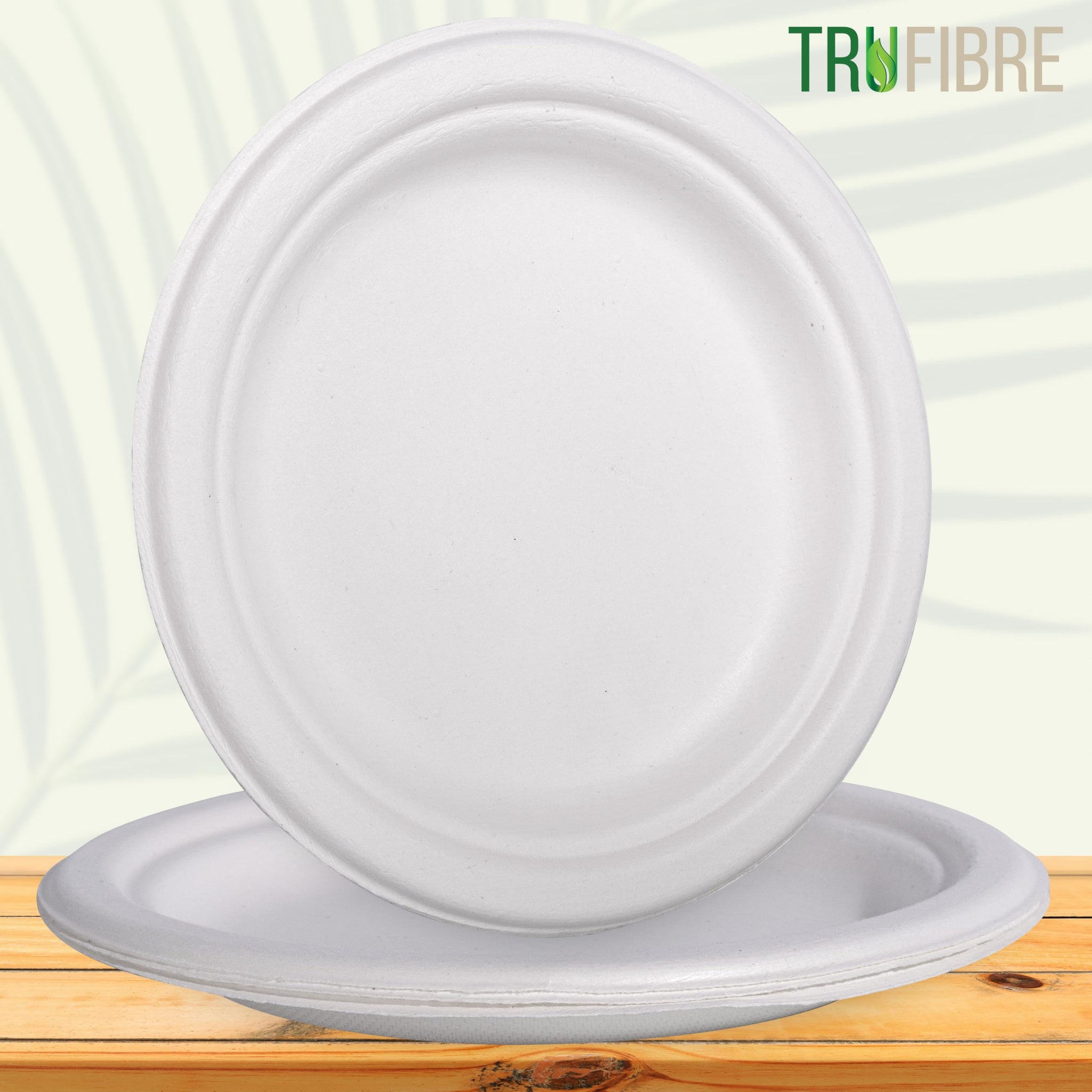 TruFibre 7" Paper Plates, Compostable Bagasse Food Container, Disposable, Microwave Safe for Lunch, Dinner, Party, Supplies, Events, Bulk, 125 Pack
