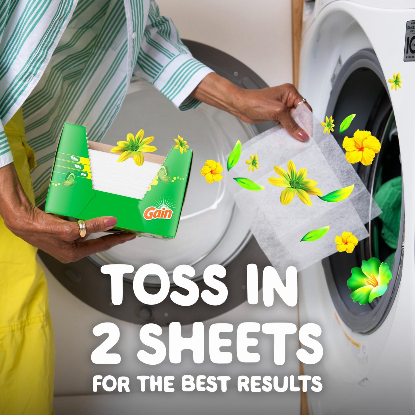 Gain Dryer Sheets Plus Wrinkle Release, Original Scent, 240 Count, Wrinkle Reducing Anti Static Laundry Sheet