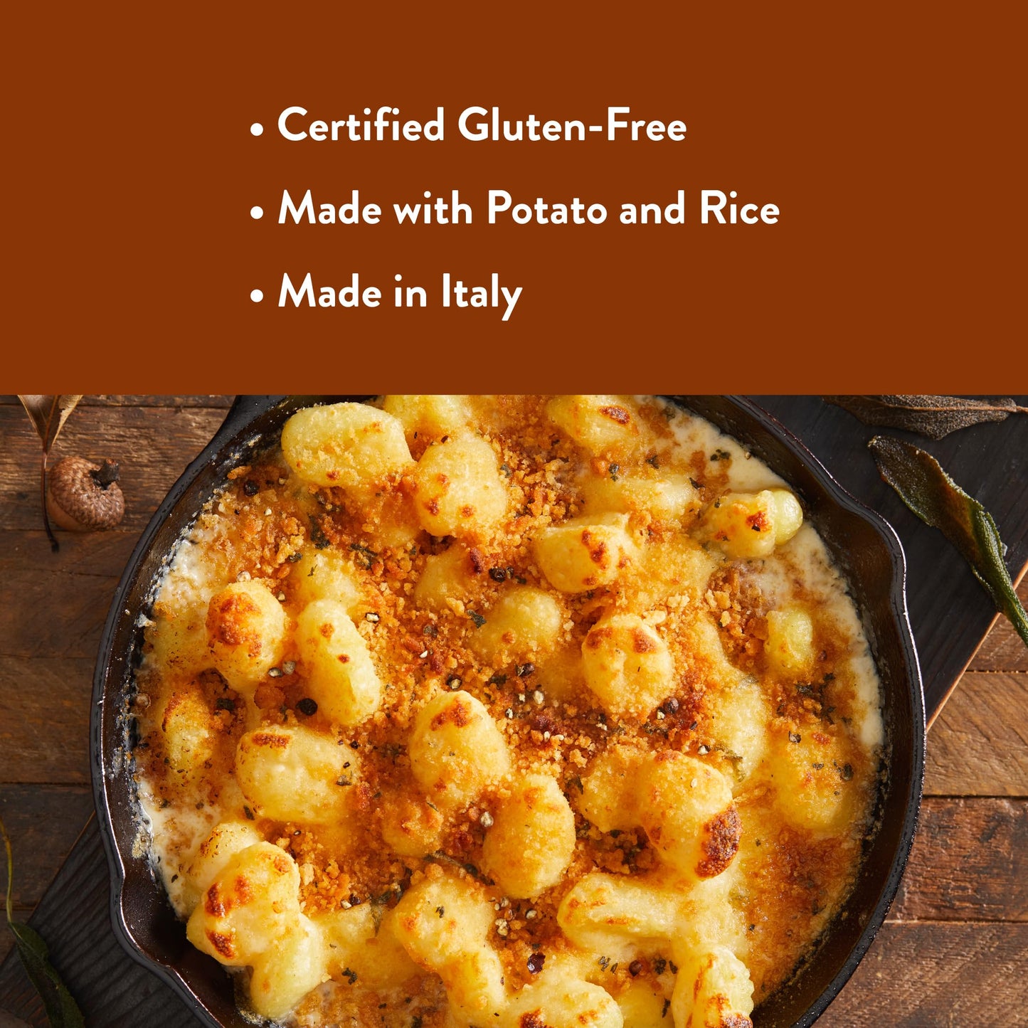DeLallo Gluten Free Gnocchi Pasta, 16 Ounce Box, Non-GMO, Made with Potato and Rice Flour, Vegan (4 Pack)