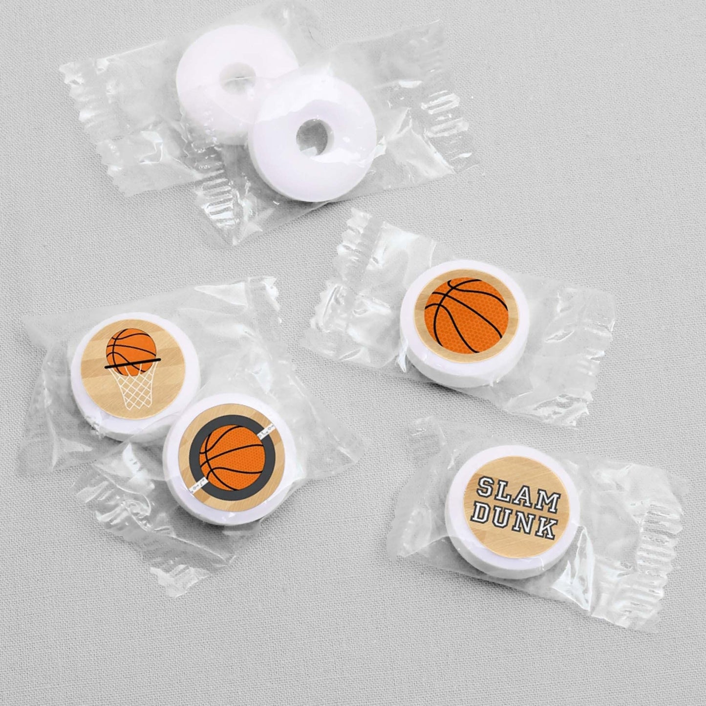 Big Dot of Happiness Nothin' but Net - Basketball - Party Round Candy Sticker Favors - Labels Fit Chocolate Candy (1 Sheet of 108)