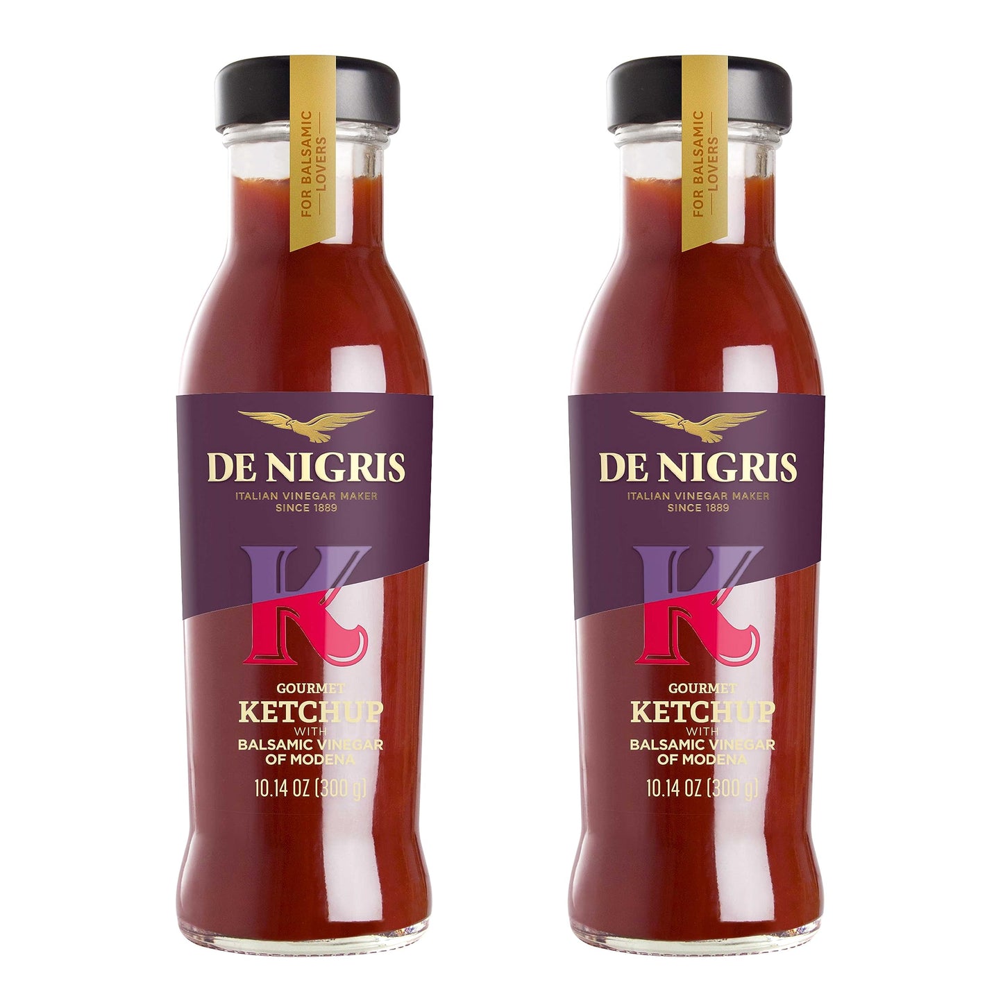 De Nigris Excellence line - Gourmet Italian Ketchup With Balsamic Vinegar Of Modena 10,14 Oz (Pack of 2) | Ketchup With Balsamic Vinegar From Modena