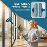 2-in-1 Multi-Purpose Cleaning Brush, New Window Screen Cleaner Tool with Squeegee, Mesh Screen Cleaner, Window Cleaner Tool for Window, Door, Porch