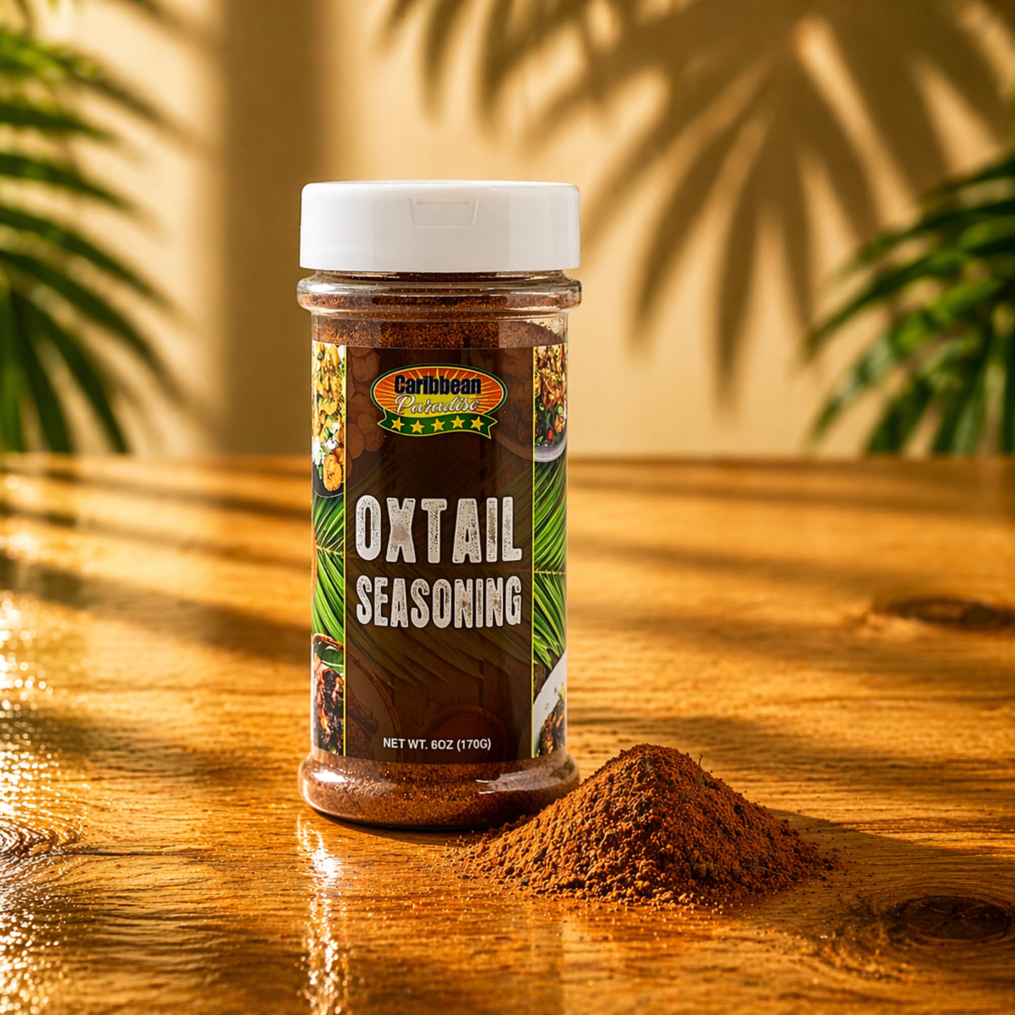 Caribbean Paradise Oxtail Seasoning, 6 oz (170 g), Authentic Caribbean Spice Blend for Oxtail, Beef, Stews & Braised Dishes