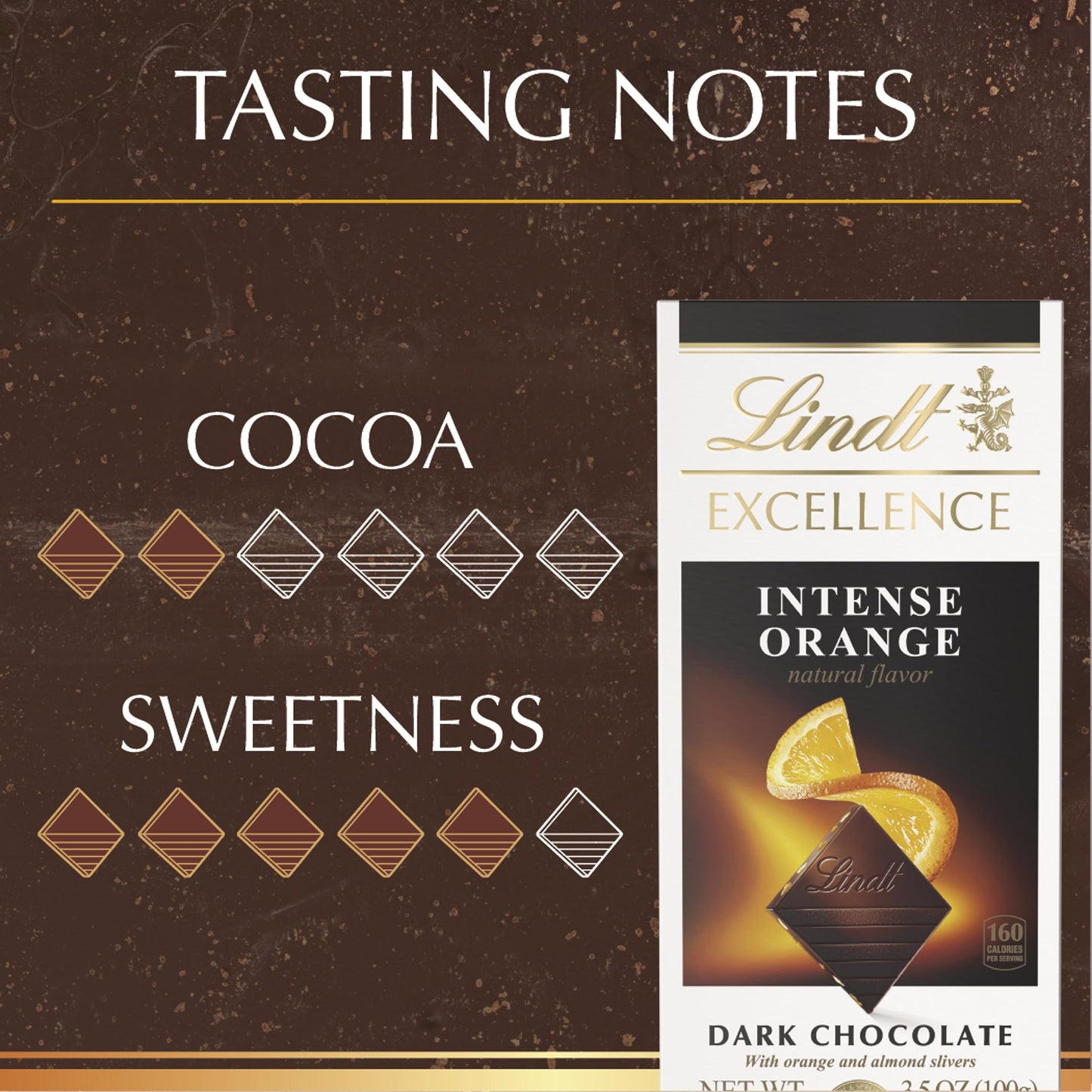Lindt Excellence Intense Orange Dark Chocolate Bar, 3.5-Ounce Packages