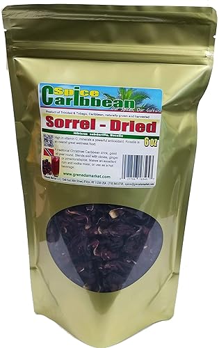 SORREL - DRIED (6 Oz resealable pouch, product of the Caribbean)
