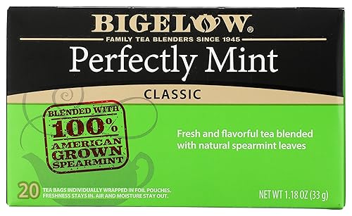 Bigelow Tea Perfectly Mint Black Tea, Caffeinated, 20 Total Tea Bags