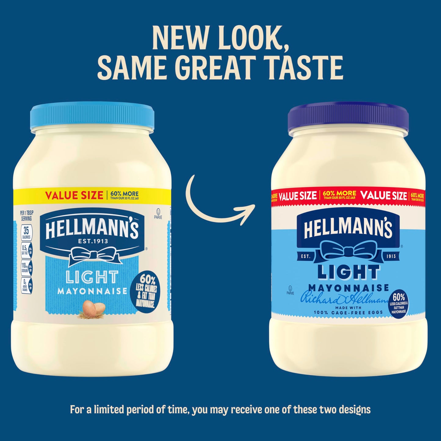 Hellmann's Creamy Light Mayonnaise Light Mayo Made with Cage Free Eggs 48 FL oz
