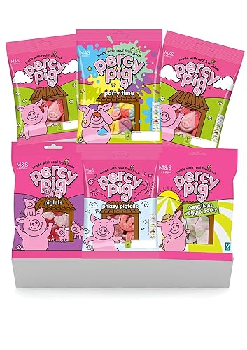 AMBARII Percy Pig Premium Gift Hamper Set | Gift Box | 6 Pack Gift Box | Party Time | Phizzy Pigtail