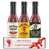 Bourbon Whiskey Flavored Hot Sauce Gift Basket Variety 3 Pack by Rebel Smuggling Galactic Emporium