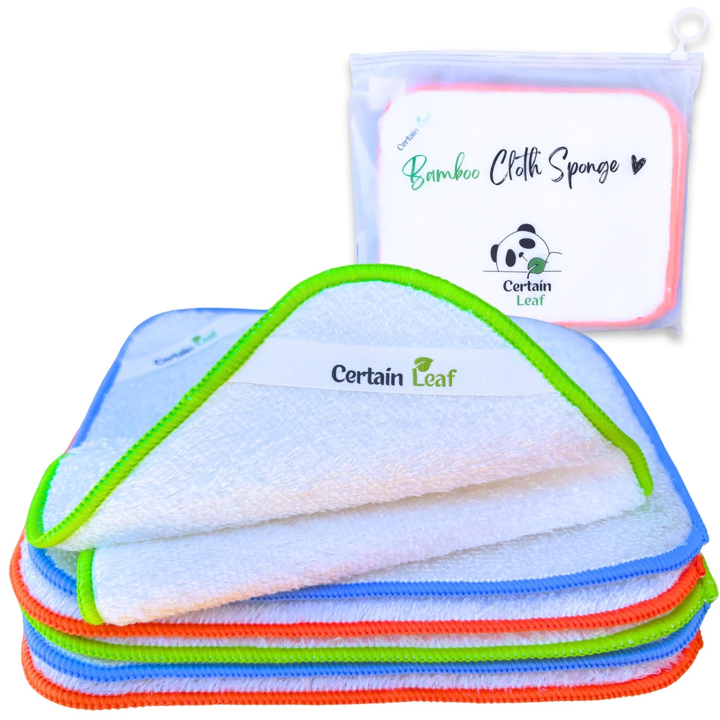Certain Leaf Kitchen Dish Cloths & Towels - Reusable Double-Layered Rayon derived from Bamboo Cloth, Super Absorbent Fast Drying Non-Scratch Kitchen