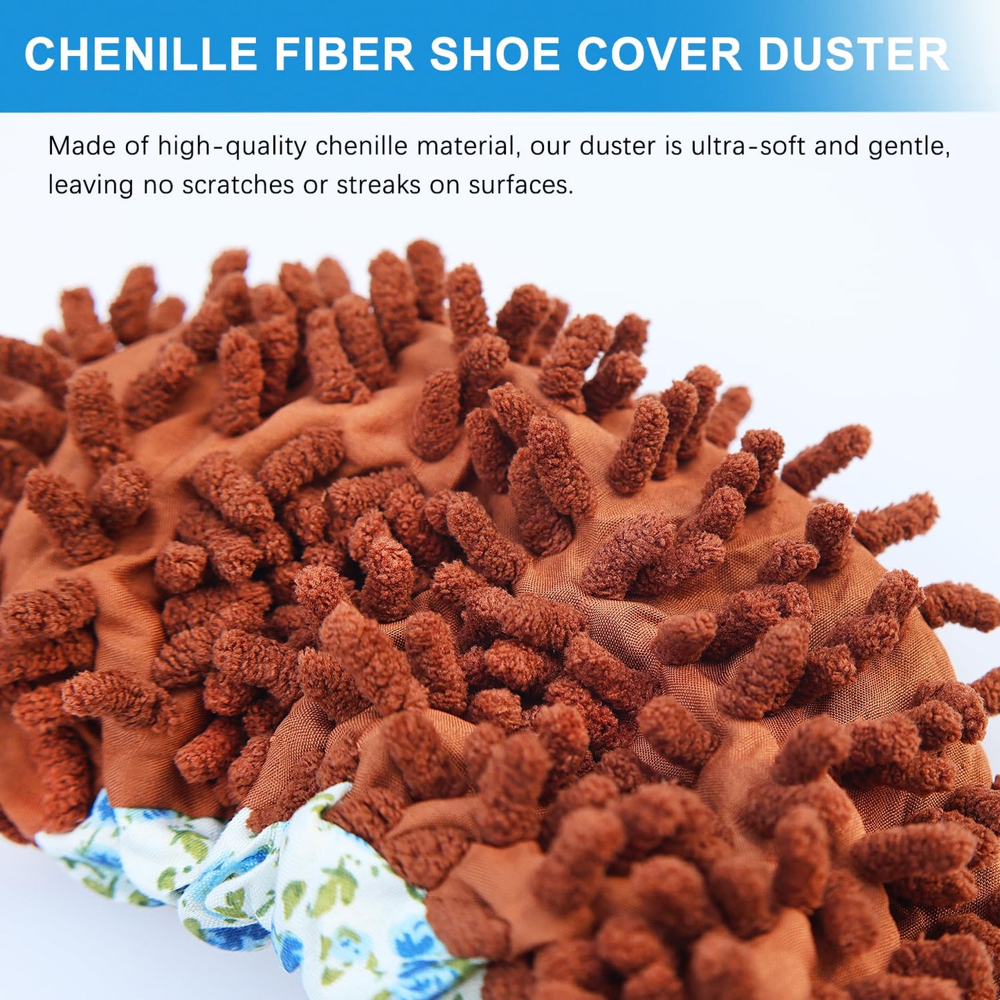 HSHTTKL 4 Pcs (2 Pairs) Shoes Cover Dust Duster, Microfiber Dust Mops, Multi Function Reusable Mop Slippers, Multi Purpose Floor Cleaning Shoes