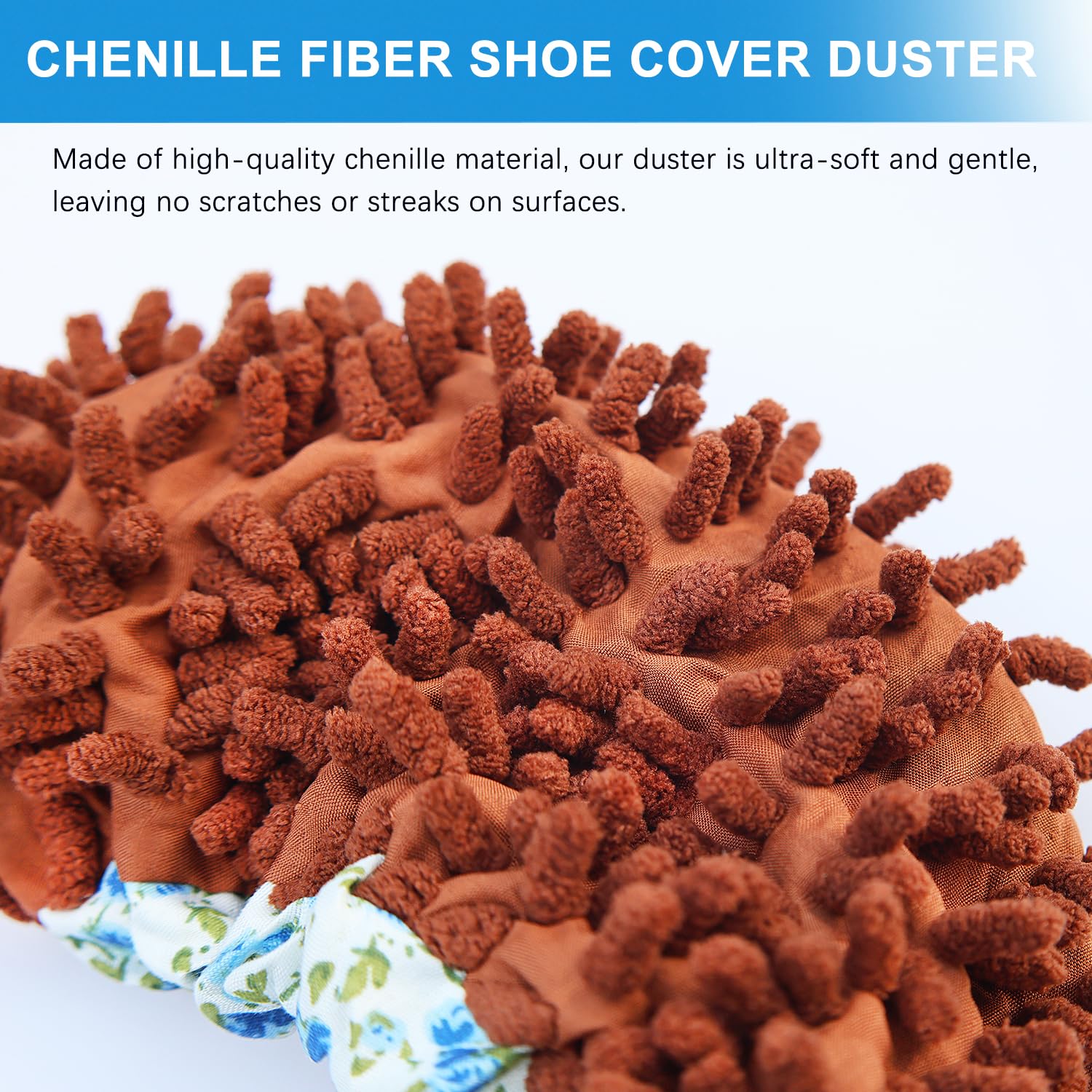 HSHTTKL 4 Pcs (2 Pairs) Shoes Cover Dust Duster, Microfiber Dust Mops, Multi Function Reusable Mop Slippers, Multi Purpose Floor Cleaning Shoes