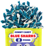 Blue Sharks Gummy Candy - 2 Pound Bulk Bag of Blue Raspberry Shark Gummies - Fun Candy for Buffets, Beach Parties, Goody Bags and Ocean Themed Events
