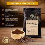 Christopher Bean Coffee - Certified Kosher - Decaf Ground Caramel Butter Crunch Flavored Coffee with Medium Roast | Caramel Butter Crunch Coffee No