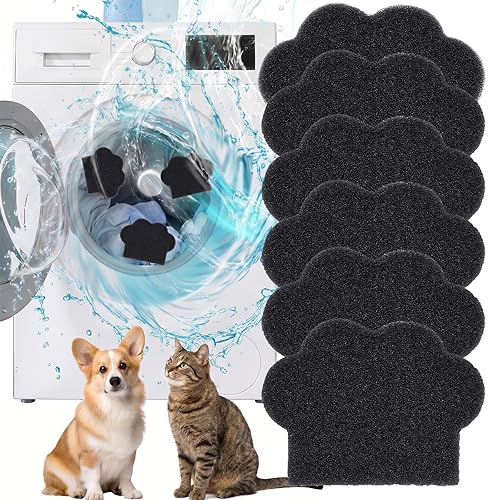 Pet Hair Remover for Laundry (12 Pack) - Reusable Dog & Cat Hair Catcher for Washer & Dryer, Collects Pet Hair, Lint, and Loose Fibers from Clothes