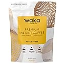 Waka Premium Instant Coffee Pouches - 100% Arabica Freeze Dried Beans - For Hot or Iced Coffee (8 Ounces, House Roast)