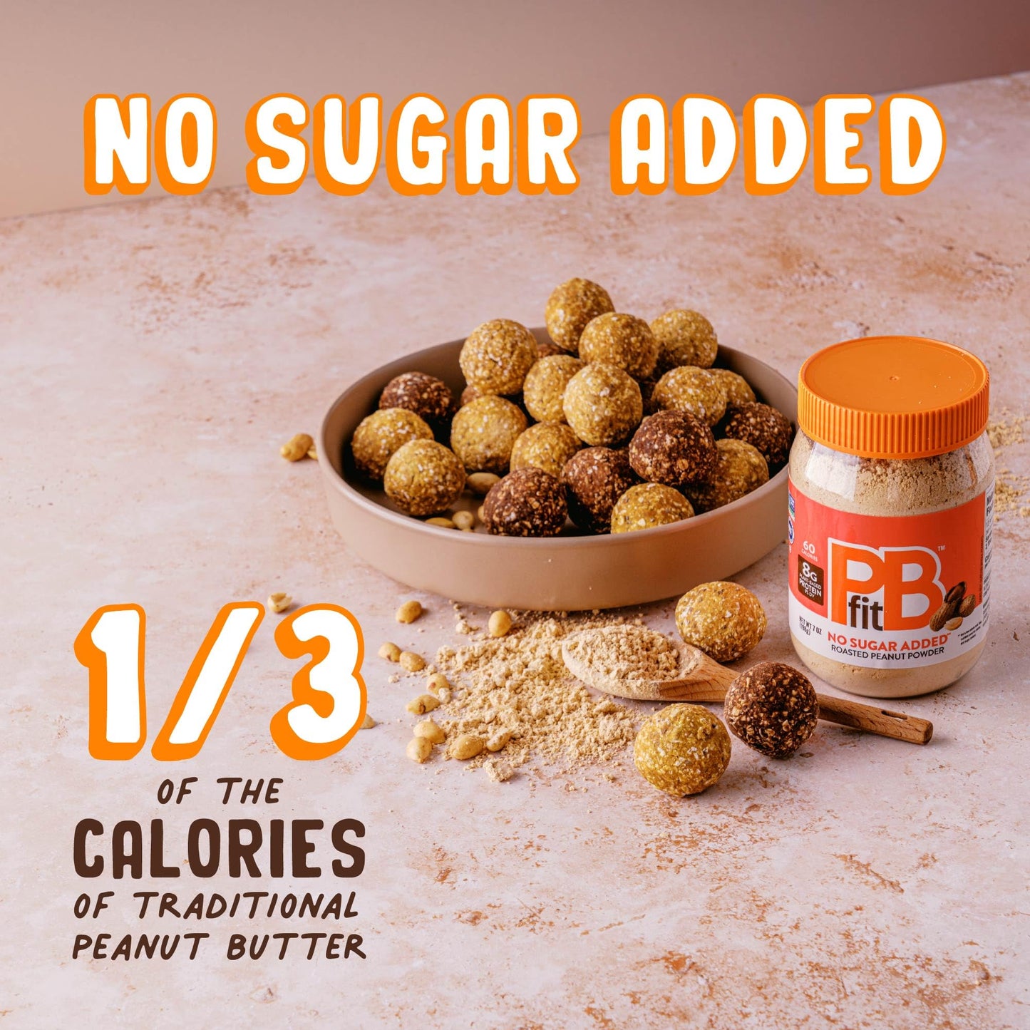 PBfit 7 Ounce No Sugar Added Peanut Butter Powder, Powdered Peanut Butter Spread from Real Roasted Peanuts, 8g Protein, Made with Allulose and Monk