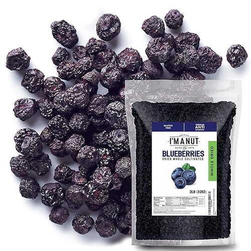 Dried Blueberries 2 lb (32 oz) - Gluten-Free & Peanut-Free, Slightly Sweetened - Great for Baking & Snacking - Berries with Benefits