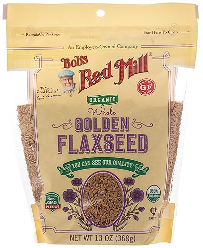 Bob's Red Mill Resealable Organic Whole Golden Flaxseed, 13 Ounce (Pack of 1)