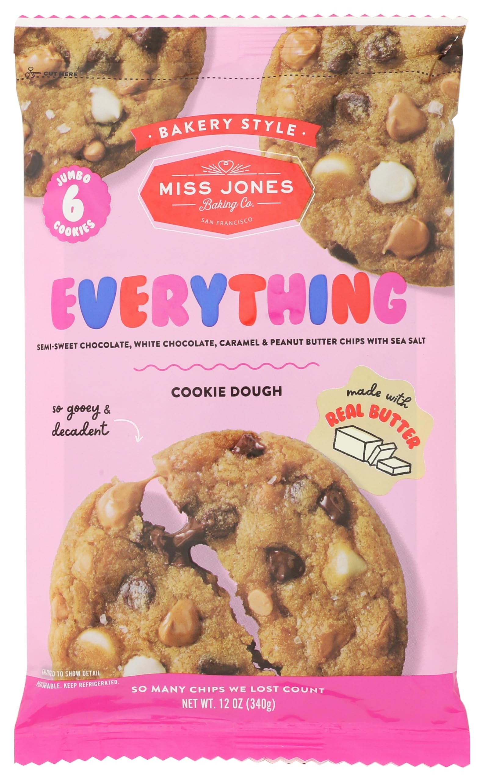 Miss Jones Baking Co Everything Jumbo Cookies, 12 OZ