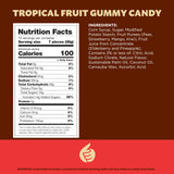 Tropical Fruit Jelly Candy Mix 1-Pound Bag | Vegan Gummies with Real Fruit Puree | Assorted Flavors | Gelatin Free Plant Based Texture | Dye Free